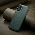 thumbnail image 1 of Compatible with iPhone 17 Magnetic Case, Classic Premium PU Leather TPU Hybrid MagSafe Ultra Slim Protective Skin Friendly Shockproof Case Cover for iPhone 17, Green, 1 of 5