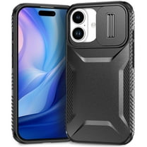 Compatible with iPhone 17 Phone Case,With Sliding Camera Cover,2-in-1 Heavy Duty Design,Rugged Non-Slip Shockproof Anti-Scratch Protection Anti-fall Durable Phone Case,Black