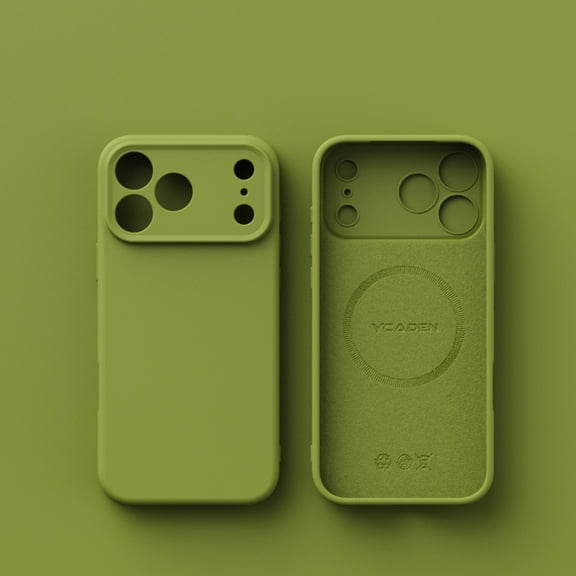 Compatible with iPhone 17 Pro Case, Silky Touch Premium Soft Silicone Rubber Anti-Fingerprint Protective Flexible Bumper Case, Support Wireless Charging, Anti-Scratch Microfiber Lining, Green