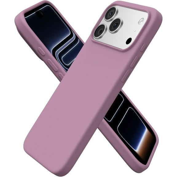 Compatible with iPhone 17 Pro Max Case 6.9", Slim Liquid Silicone 3 Layers Soft Gel Rubber Shockproof Protective Cover with Anti-Scratch Microfiber Lining-Lilac Purple