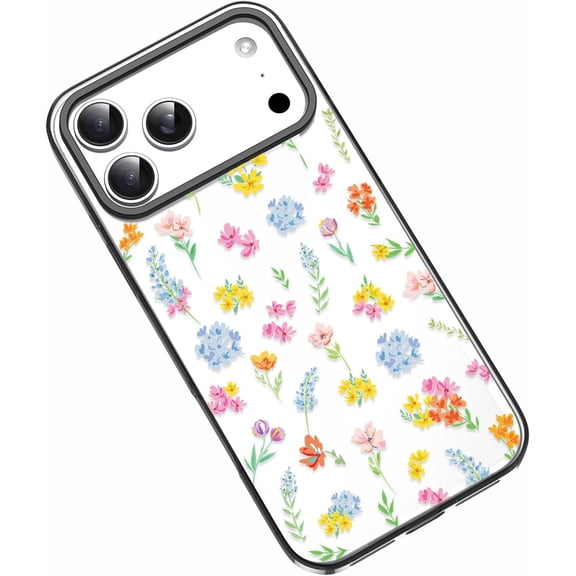 Compatible for iPhone 17 Pro Max Case, Girls Women Pink Aesthetic Cute Lovely Flowers Floral Daisy Design Camera Protection Protective Case Compatible with iPhone 17 Pro Max