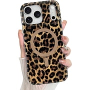 Compatible with iPhone 17 Pro Max Case Stylish Leopard Cheetah Animal Print Phone Case for Women Men, Cute Sparkle Glossy Shockproof Protective Cover for 17 Pro Max, Leopard 1