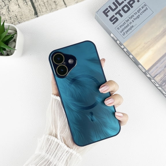 Compatible with iPhone 17 Pro Max [Compatible with MagSafe] Phone Case for Women men, Matte Luxury Soft Metallic Luster Shockproof Protective Slim Cover Cover For iPhone 17 Pro Max,Blue