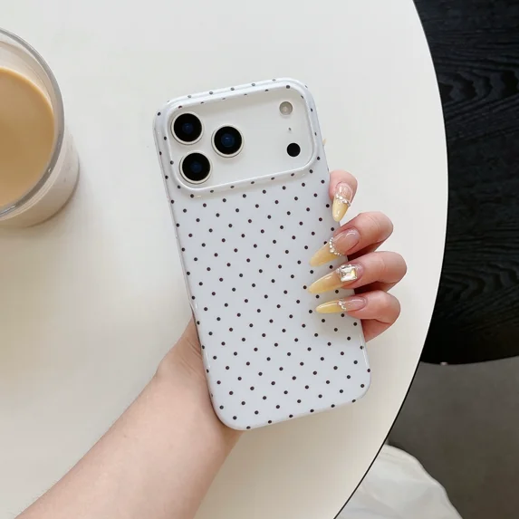 Compatible with iPhone 17 Pro Max, Polka Dot Cute Case, Shockproof Protection with Durable IMD Design, Precise Fit & Raised Camera Guard, Ideal Holiday Gift,Light Grey