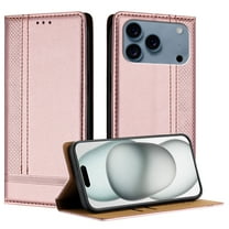 Compatible for iPhone 17 Pro Max Wallet Case, PU Leather Folio Flip Protective Case with Credit Card Holder, Kickstand, Shockproof Cover for iPhone 17 Pro Max, Rosegold