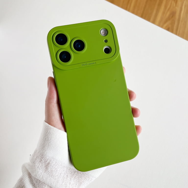 Compatible with iPhone 17 Pro Rubber Case with Microfiber Lining, Boys  Girls Lightweight Silicone Soft Anti-Scratch Drop Protective Phone Case  Cover, Support Wireless Charging, Green - Walmart.com