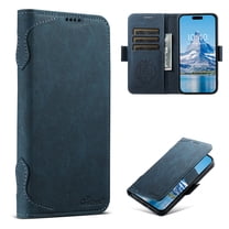 Compatible with iPhone 17 Pro, Wallet Case with Magsafe PU Leather Card Slots & Cash Pocket Magnetic Closure Kickstand Function Flip Phone Case Cover for iPhone 17 Pro, Blue