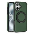 thumbnail image 1 of Compatible for iPhone 17 Stand Case, Slim Shockproof Protective Rotating Magnetic Ring Bracket Classic PU Leather Phone Cover for iPhone 17, Darkgreen, 1 of 7