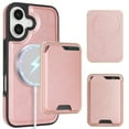 thumbnail image 1 of Compatible with iPhone 17 Wallet Case, Magnetic 2-in-1 Detachable Card Holder, Compatible with MagSafe, Vintage Leather RFID Blocking Flip Kickstand Case for Men Women,Rosegold, 1 of 10