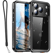 Compatible with iPhone 18 Pro Max Case Waterproof, Clear Water Proof Built-in Screen Protector Shockproof Dustproof Snowproof Full Body Rugged Underwater Phone Case with Lanyard