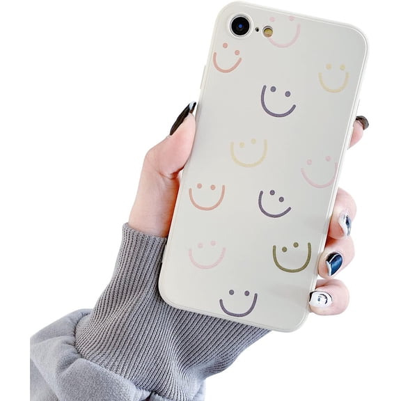 Compatible with iPhone 6/6s Case,Cute Funny Smiley Smile Face Pattern Slim Thin Soft TPU Shockproof Silicone Protective Cover for iPhone 6/6s 4.7＂-Smiley