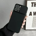 thumbnail image 1 of Compatible with iPhone 7 / 8 / SE 2020 / SE 2022 Case, [Smooth Silicone Full Coverage Camera] [Drop Protection], Shockproof Slim Soft Microfiber Lining Camera Lens Slide Protective Case, Black, 1 of 10
