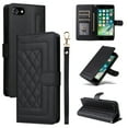 thumbnail image 1 of Compatible with iPhone 7 / 8 / SE 2020 / SE 2022 Case, Premium Leather Wallet Book Case Magnetic Flip RFID Blocking Credit Card Holder Kickstand with Wrist Strap Shock Absorbing Case, Black, 1 of 11