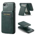 thumbnail image 1 of Compatible with iPhone 7 / 8 / SE 2020 / SE 2022 Wallet Case 2 in 1 Detachable Back Cards Slot PU Leather Magnetic magsafe case-Off [Compatible With MagSafe] Luxury Vegan Leather Cover, Green, 1 of 10