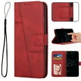 thumbnail image 1 of Compatible for iPhone 7 / 8 / SE 2022 & 2020 Wallet Case,[Magnetic Closure][Kickstand][Wrist Strap][Card Holder Slots] RFID BlockingTPU Interior Protective PU Leather Folio Shockproof Cover,Red, 1 of 11