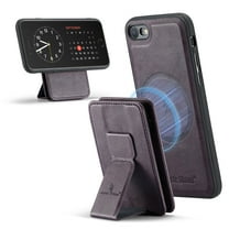 Compatible for iPhone 7 / 8 / SE 2022 & 2020 Wallet Case,[Support MagSafe Wireless Charging] Back Flip Magnetic Leather Phone Cover with Detachable RFID Blocking Card Holder,Purple