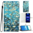 thumbnail image 1 of Compatible with iPhone 7 Plus/8 Plus Wallet Case for Women Girls, Pattern PU Leather Flip Cover with Card Holder Kickstand Protective Case with Lanyard for iPhone 7 Plus/8 Plus,Blue Apricot Flower, 1 of 9