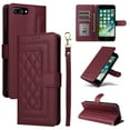 thumbnail image 1 of Compatible with iPhone 8 Plus / 7 Plus Case, Premium Leather Wallet Book Case Magnetic Flip RFID Blocking Credit Card Holder Kickstand with Wrist Strap Shock Absorbing Case, Winered, 1 of 10