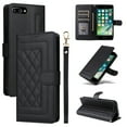 thumbnail image 1 of Compatible with iPhone 8 Plus / 7 Plus Case, Premium Leather Wallet Book Case Magnetic Flip RFID Blocking Credit Card Holder Kickstand with Wrist Strap Shock Absorbing Case, Black, 1 of 10