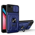 thumbnail image 1 of Compatible for iPhone 8 Plus / 7 Plus Hybrid Case with Camera Lens Slide Cover | Rotatable Ring Holder Kickstand | Impact-Resistant Car Mount Magnetic | Detachable Card Slot Protective Shell, Blue, 1 of 9