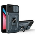 thumbnail image 1 of Compatible for iPhone 8 Plus / 7 Plus Hybrid Case with Camera Lens Slide Cover | Rotatable Ring Holder Kickstand | Impact-Resistant Car Mount Magnetic | Detachable Card Slot Protective Shell, Gray, 1 of 9
