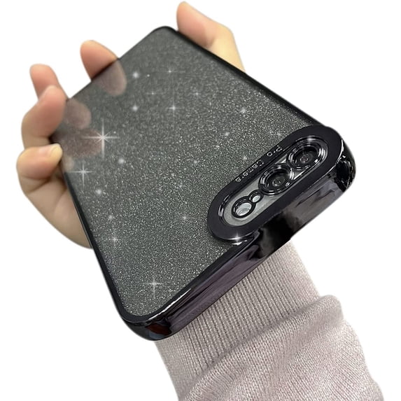 Compatible with iPhone 8 Plus/7Plus Glitter Bling Case Cute Luxury for Women Girl Men,Camera Protection Shockproof Cover for iPhone 7 Plus/8 Plus(5.5 inch) Black