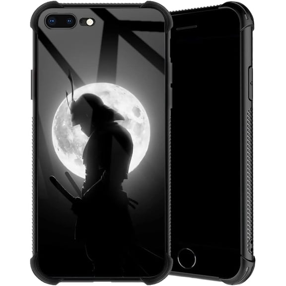 Compatible with iPhone 8 Plus Case, Moon Samurai Phone Cover for Men/Women, Soft TPU Anti-Skid Thread and Four Corner Anti-Collision Protection Case Compatible with iPhone 8 Plus