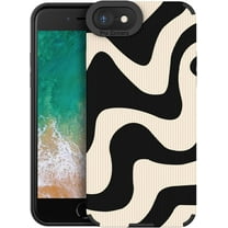 Compatible with iPhone 8 & iPhone 7 Cute Wave Pattern Case for Women Girls,Soft TPU Anti-Bump Phone Case Zebra Pattern Design Silicone Case for iPhone 8/7 - White