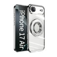 thumbnail image 1 of Compatible with iPhone Air Case with Rotating Magnetic Ring Stand, [Compatible with MagSafe] [Full Camera Lens Protector] Plating Clear Slim Phone Case for iPhone Air, Silver, 1 of 7