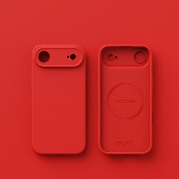 Compatible with iPhone Air Case, Silky Touch Premium Soft Silicone Rubber Anti-Fingerprint Protective Flexible Bumper Case, Support Wireless Charging, Anti-Scratch Microfiber Lining, Red