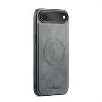 Compatible with iPhone Air Magnetic Case, Classic Premium PU Leather TPU Hybrid MagSafe Ultra Slim Protective Skin Friendly Shockproof Case Cover for iPhone Air, Gray