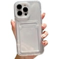 thumbnail image 1 of Compatible with iPhone Case,3 in 1 Credit Card Slot Holder Wallet Full Body & Bumper Protection Clear Soft Shockproof Cover Phone Case (Clear,iPhone 14 Pro Max), 1 of 8