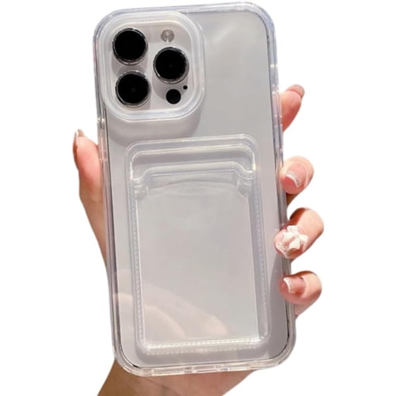 Compatible with iPhone Case,3 in 1 Credit Card Slot Holder Wallet Full Body & Bumper Protection Clear Soft Shockproof Cover Phone Case (Clear,iPhone 14 Pro Max)