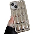 thumbnail image 1 of Compatible with iPhone Case,Aesthetic Design Electro Plated Grids Plaid Checkered Checkerboard Camera Lens Protection Soft Shockproof Cover Phone Case (Silver,iPhone 12 Pro), 1 of 7