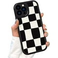 thumbnail image 1 of Compatible with iPhone Case,Aesthetic Design Retro Classic Grids Plaid Checkered Checkerboard Camera Lens Protection Soft Shockproof Cover Phone Case (Black,iPhone 12), 1 of 5