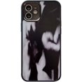 thumbnail image 1 of Compatible with iPhone Case,Aesthetic Design Watercolor Graffiti Pattern Electro Plated Camera Lens Protection Soft Shockproof Cover Phone Case (Black,iPhone 13), 1 of 7