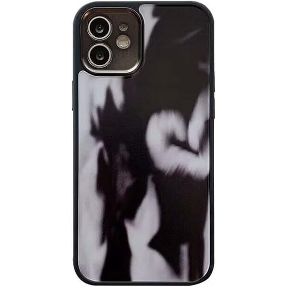 Compatible with iPhone Case,Aesthetic Design Watercolor Graffiti Pattern Electro Plated Camera Lens Protection Soft Shockproof Cover Phone Case (Black,iPhone 13 Pro)