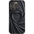 thumbnail image 1 of Compatible with iPhone Case,Aesthetic Wrinkle Heart Pattern,[Compatible with Wireless Charging] Full Body Protection Soft Shockproof Cover Phone Case (Black,iPhone 15 Pro Max), 1 of 7