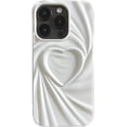 thumbnail image 1 of Compatible with iPhone Case,Aesthetic Wrinkle Heart Pattern,[Compatible with Wireless Charging] Full Body Protection Soft Shockproof Cover Phone Case (White,iPhone 15 Pro Max), 1 of 7