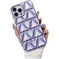 thumbnail image 1 of Compatible with iPhone Case,Argyle Checkered Heart Pattern [Compatible with Wireless Charging] Full Body Protection Soft Shockproof Cover Phone Case (Purple,iPhone 12 Pro Max), 1 of 8