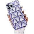 thumbnail image 1 of Compatible with iPhone Case,Argyle Checkered Heart Pattern [Compatible with Wireless Charging] Full Body Protection Soft Shockproof Cover Phone Case (Purple,iPhone 11 Pro Max), 1 of 8