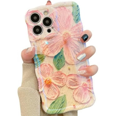 Compatible with iPhone Case,Bule Ray Flower Floral Wave Curly Shape [Compatible with Wireless Charging] Camera Lens Protection Soft Shockproof Cover Phone Case (Pink,iPhone 11 Pro Max)
