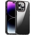thumbnail image 1 of Compatible with iPhone Case,Clear Matte Metal Camera Lens Button Bumper Protection Shock Absorbing Corner Soft Shockproof Cover Phone Case (Black,iPhone 13 Pro Max), 1 of 7