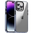 thumbnail image 1 of Compatible with iPhone Case,Clear Matte Metal Camera Lens Button Bumper Protection Shock Absorbing Corner Soft Shockproof Cover Phone Case (Blue,iPhone 14 Pro), 1 of 7
