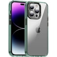 thumbnail image 1 of Compatible with iPhone Case,Clear Matte Metal Camera Lens Button Bumper Protection Shock Absorbing Corner Soft Shockproof Cover Phone Case (Green,iPhone 14 Pro Max), 1 of 7