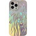 thumbnail image 1 of Compatible with iPhone Case,Colorful Laser Holographic Curly Wave Water Ripple Shape Drop Protection Clear Soft Shockproof Cover Phone Case (White,iPhone 13), 1 of 5