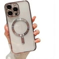 thumbnail image 1 of Compatible with iPhone Case[Compatible with Magsafe] Electro Plated Edge Magnetic Soft TPU Clear Camera Lens Protection Shockproof Cover Phone Case (Rosegold,iPhone 11), 1 of 5