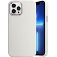thumbnail image 1 of Compatible with iPhone Case,[Compatible with Wireless Charging] Liquid Silicone Metal Camera Full Body Protection Soft Shockproof Cover Phone Case (White,iPhone 15 Plus), 1 of 7