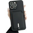 thumbnail image 1 of Compatible with iPhone Case,Credit Card Slot Holder Wallet [Compatible with Wireless Charging] Camera Lens Protection Soft Shockproof Cover Phone Case (Black,iPhone 13 Pro Max), 1 of 8