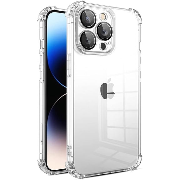 Compatible with iPhone Case,Crystal Clear Anti-Yellowing Anti-Scratch TPU Camera Lens Drop Corner Protection Soft Shockproof Cover Phone Case (White,iPhone 14 Pro Max)